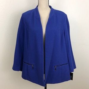 Alfani Textured Knit Blue Blazer